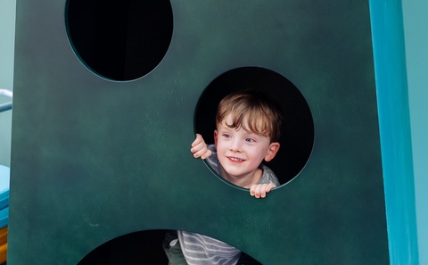 Boy playing in the quiet nook